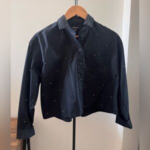 Madewell cropped and studded button up.